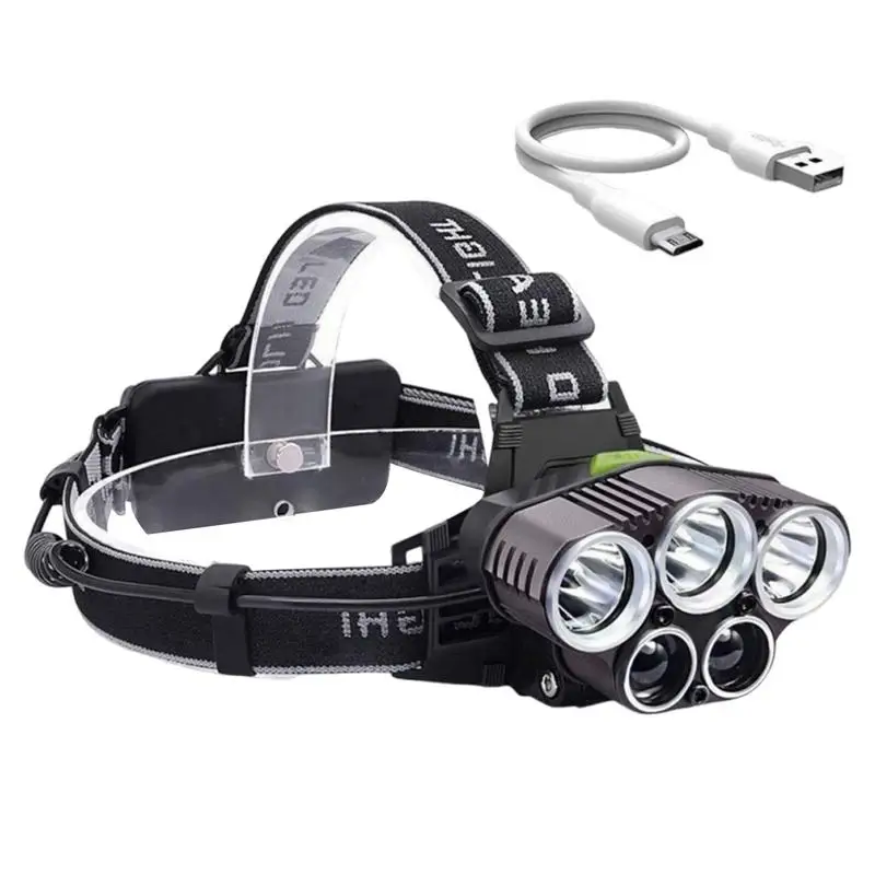 

Rechargeable Waterproof Headlight 5 Modes Outdoor Flashlight Headlamp High Brightness Flashlight For Camping Gear Headlight