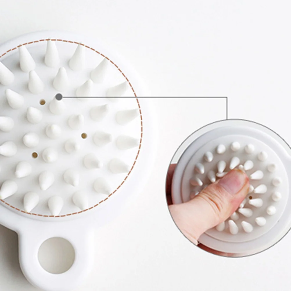 

2Pcs Scalp Bathing Brushes Thick Bristle Soft Massage Pressing Side Washing Hair Brushes Cleansing Scrubbers Home Travel