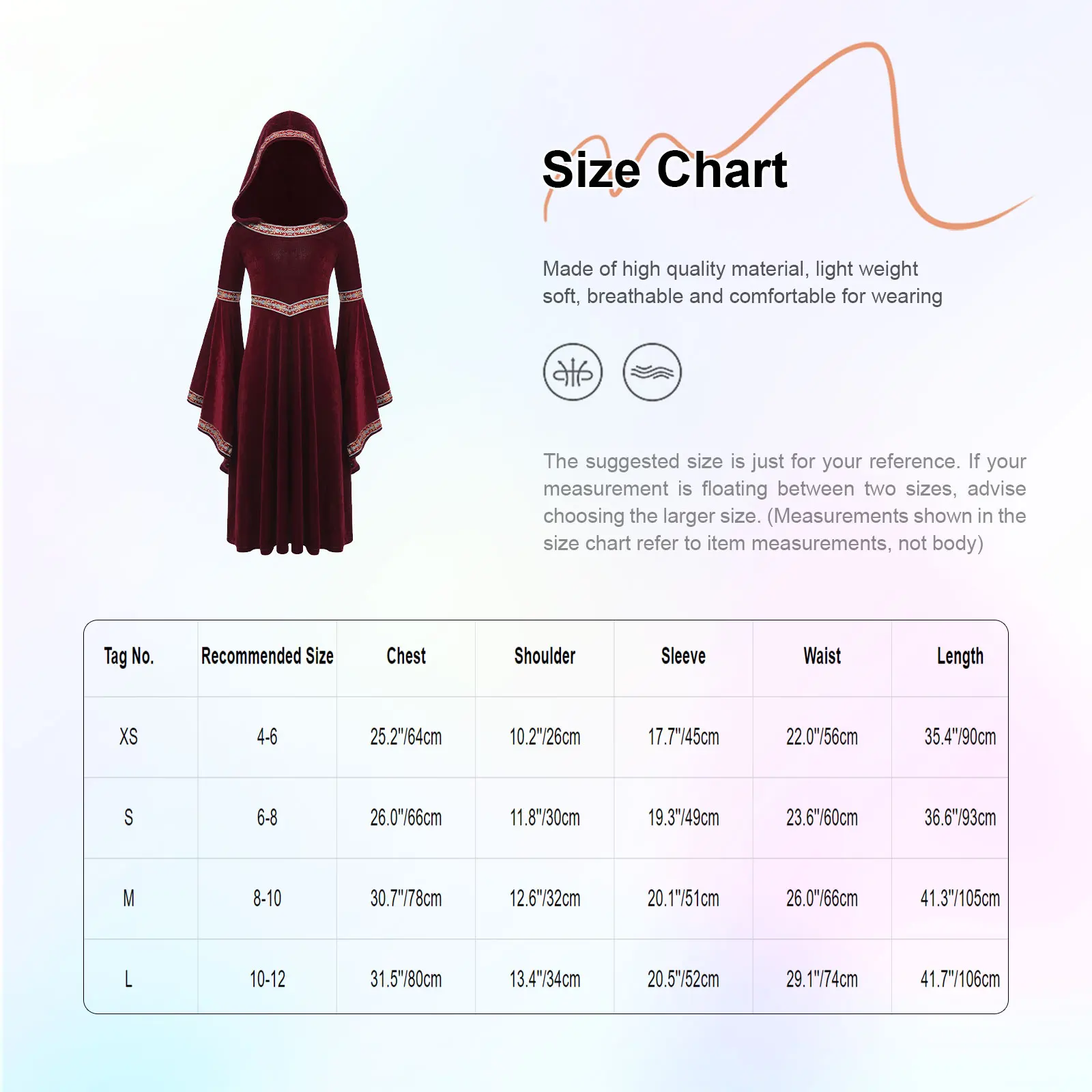 Hooded Medieval Princess Costume for Girls Long Renaissance Dress Gothic Witch Cosplay Velvet Robe Halloween Carnival Dress Up view 6