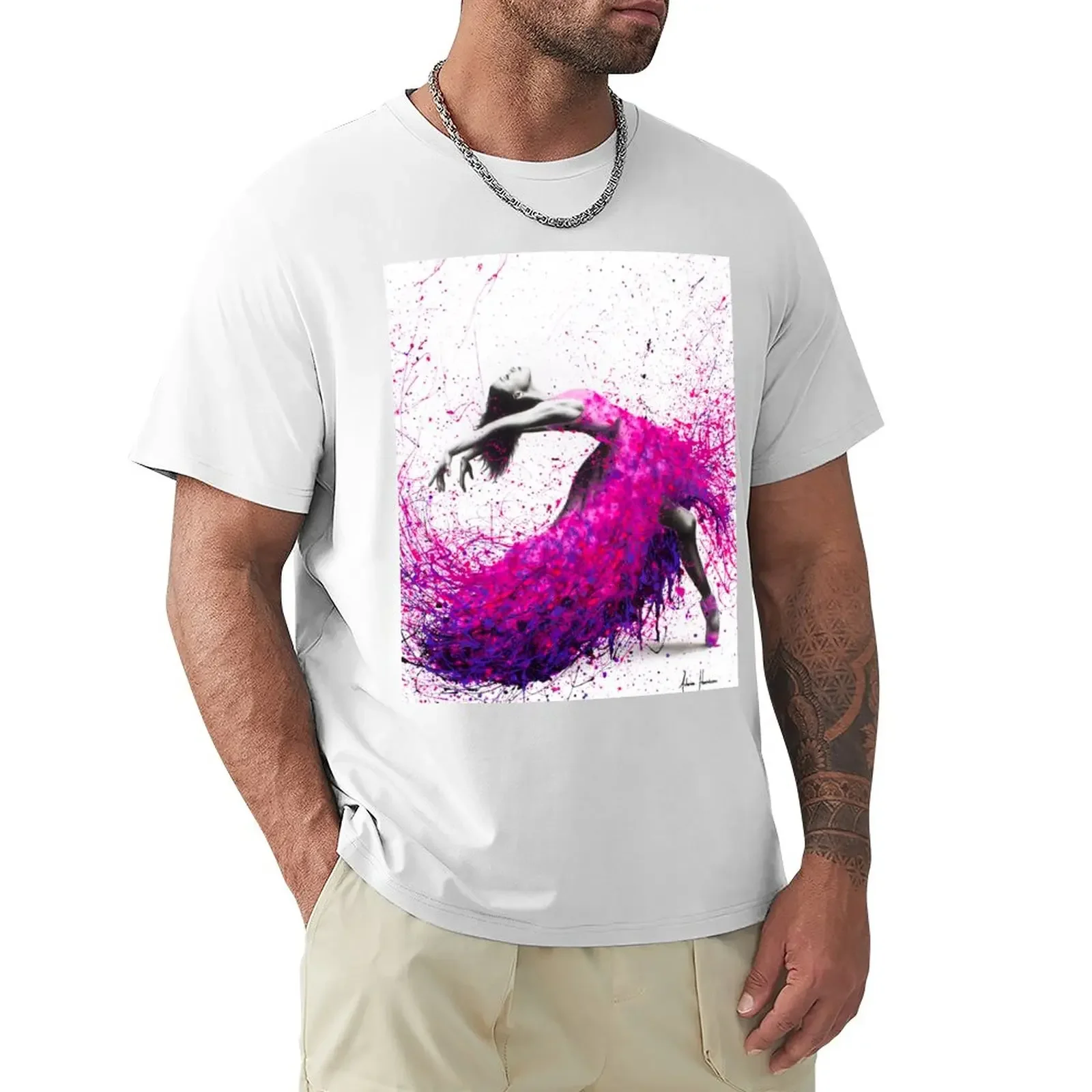 Hot Magenta Dance T-Shirt anime summer clothes mens t shirts casual stylish