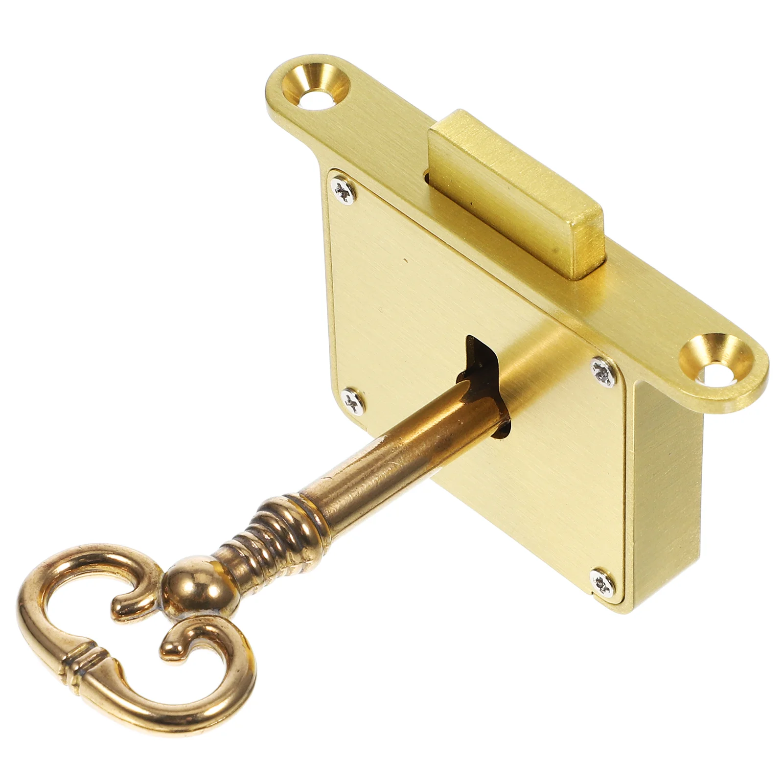 Square Drawer Lock Desk Brass Furniture Cabinet Locks with Key Keys File for Gate