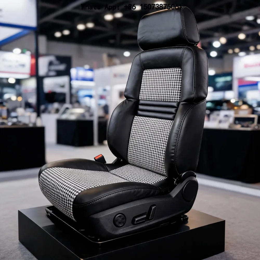 LK Ergonomic Racing Seat Adjustable Headrest One-Touch Flip Mechanism Universal Sport Car Seat with Rails