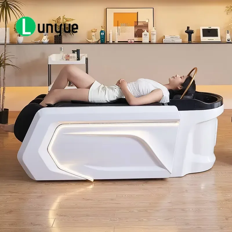 High End Intelligent Electric Massage Shampoo Bed Acrylic Material Modern Simple Design Integrated Constant Temperature Water