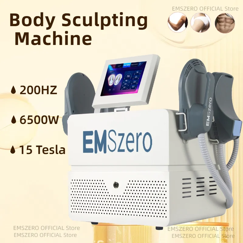 

EMSzero Weight Loss 6500W 200HZ RF Sculpting Muscle Body Slimming Machine with 4 Handles EMS Electromagnetic Stimulate Hiemt