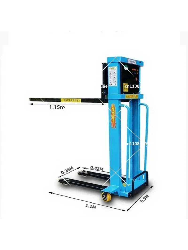 1.6M 500/1000KG Electric Lifting Forklift Portable Stacker Remote Control Hand Propelled Warehouse Handling Equipment