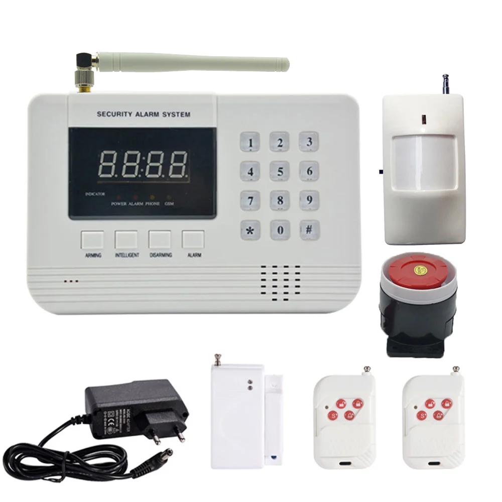 1Set Wireless 433mhz Home Security GSM PSTN Alarm System With Door Open Sensor PIR Motion Detector Burglar Defense