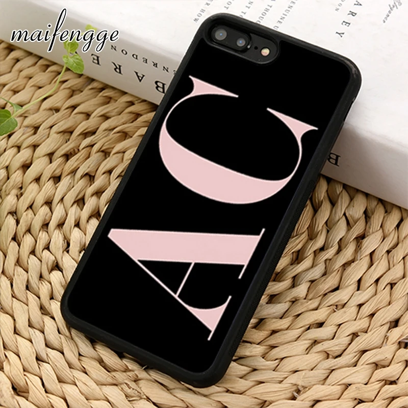 maifengge personalised black big initial clear custom phone Case cover For iPhone 15 16 14 Plus 11 12 13 Pro XR XS max Shell