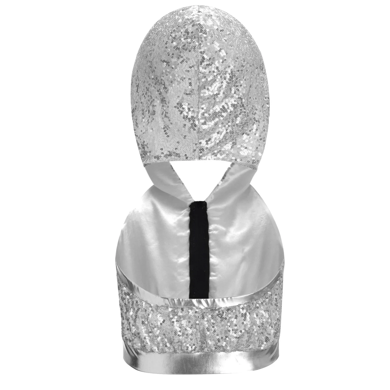 سترة قصيرة بقلنسوة لرقص الجاز على طراز الهيب هوب للأطفال البنات بدون أكمام وسحّاب مكشوف الظهر ملابس علوية لامعة بالترتر ملابس رقص للمدرسة ملابس خروج