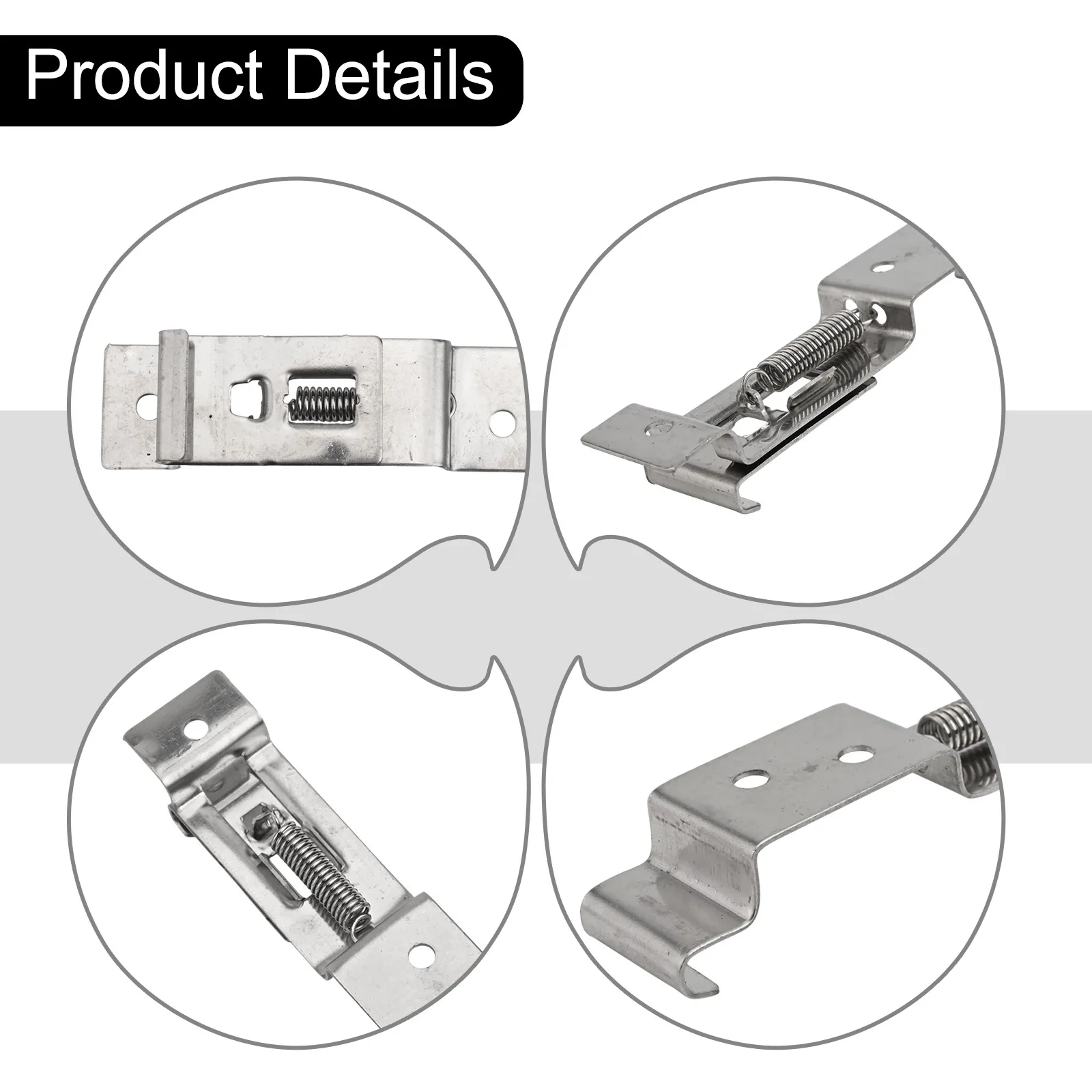 8 Pack Spring Loaded Stainless Steel License Plate Frame Holder Brackets for Car Trailer Truck and Marine Vehicle Installation