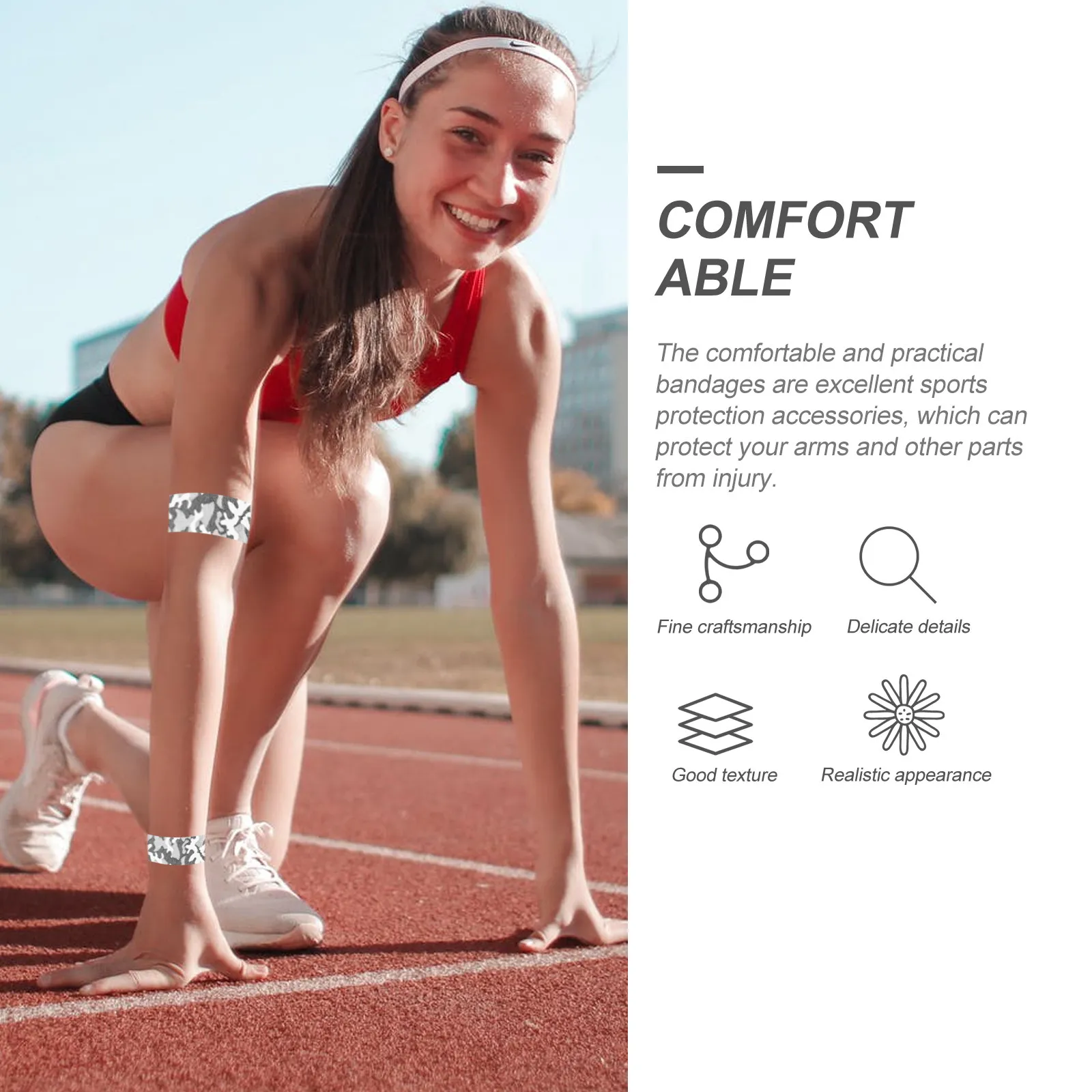 

Набор из 3 камуфляжных эластичных спортивных бинтов: нетканые когезивные повязки для защиты тела, коленей и рук для охоты, велоспорта и активного отдыха