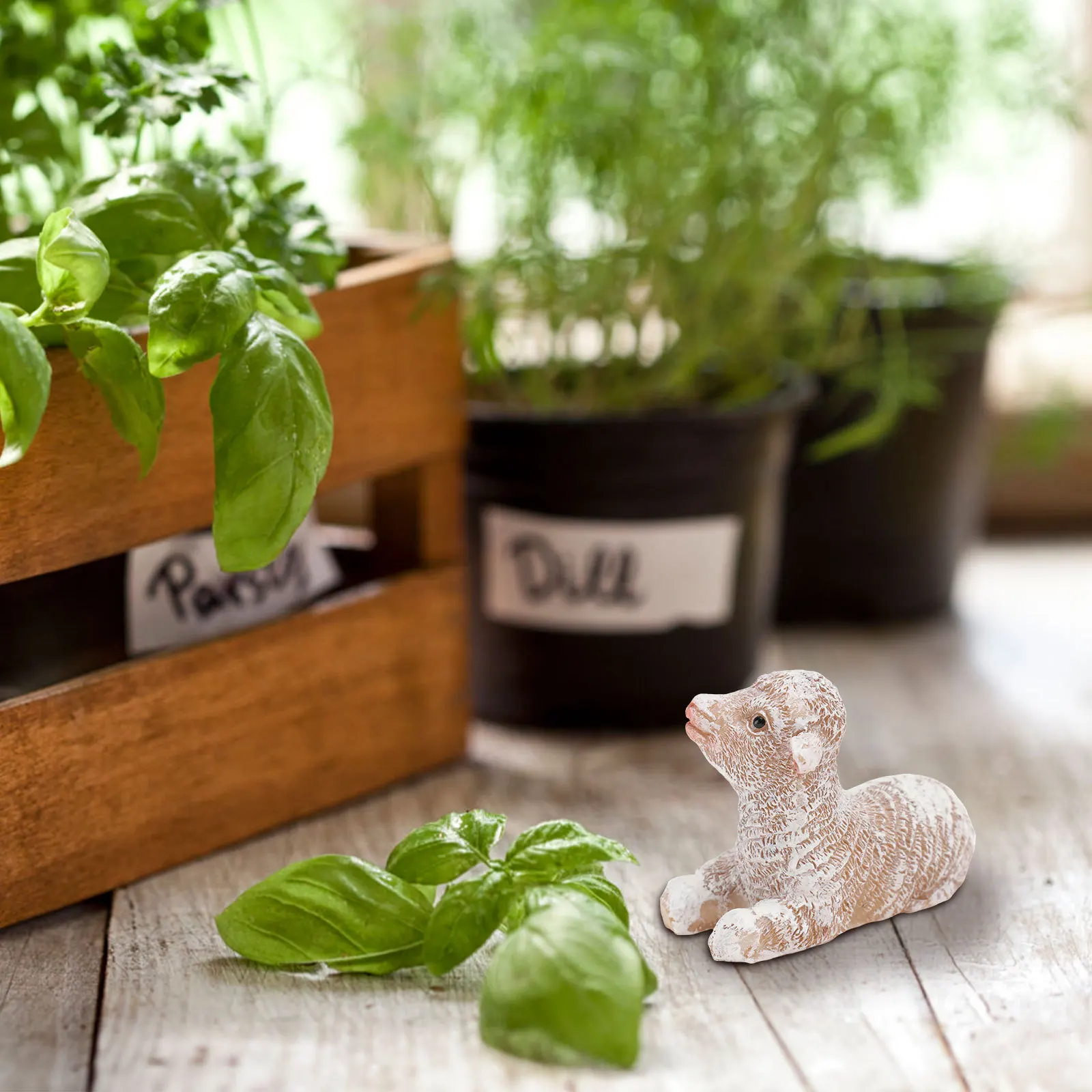 

2Pcs Resin Small Sheep Statue Realistic Garden Ornament Decor for Yard Home Office Desktop Interior Exterior Spaces