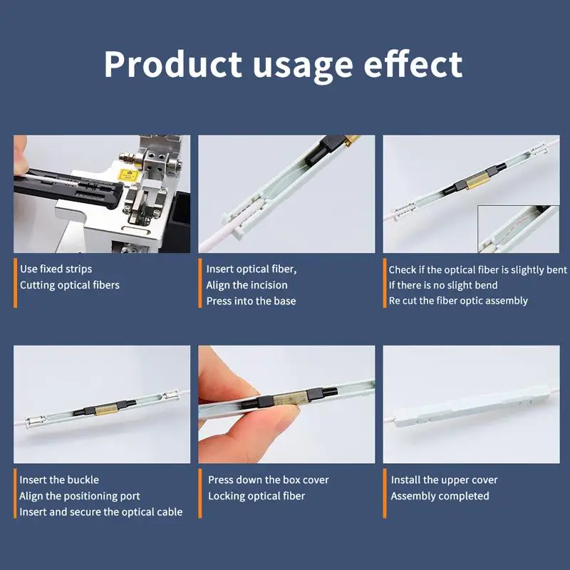 Fiber Mechanical Splice Connector High Precision Single Mode Cold Splice for Flat Drop Cable 2/5/10Pcs for Outdoor Line Repair