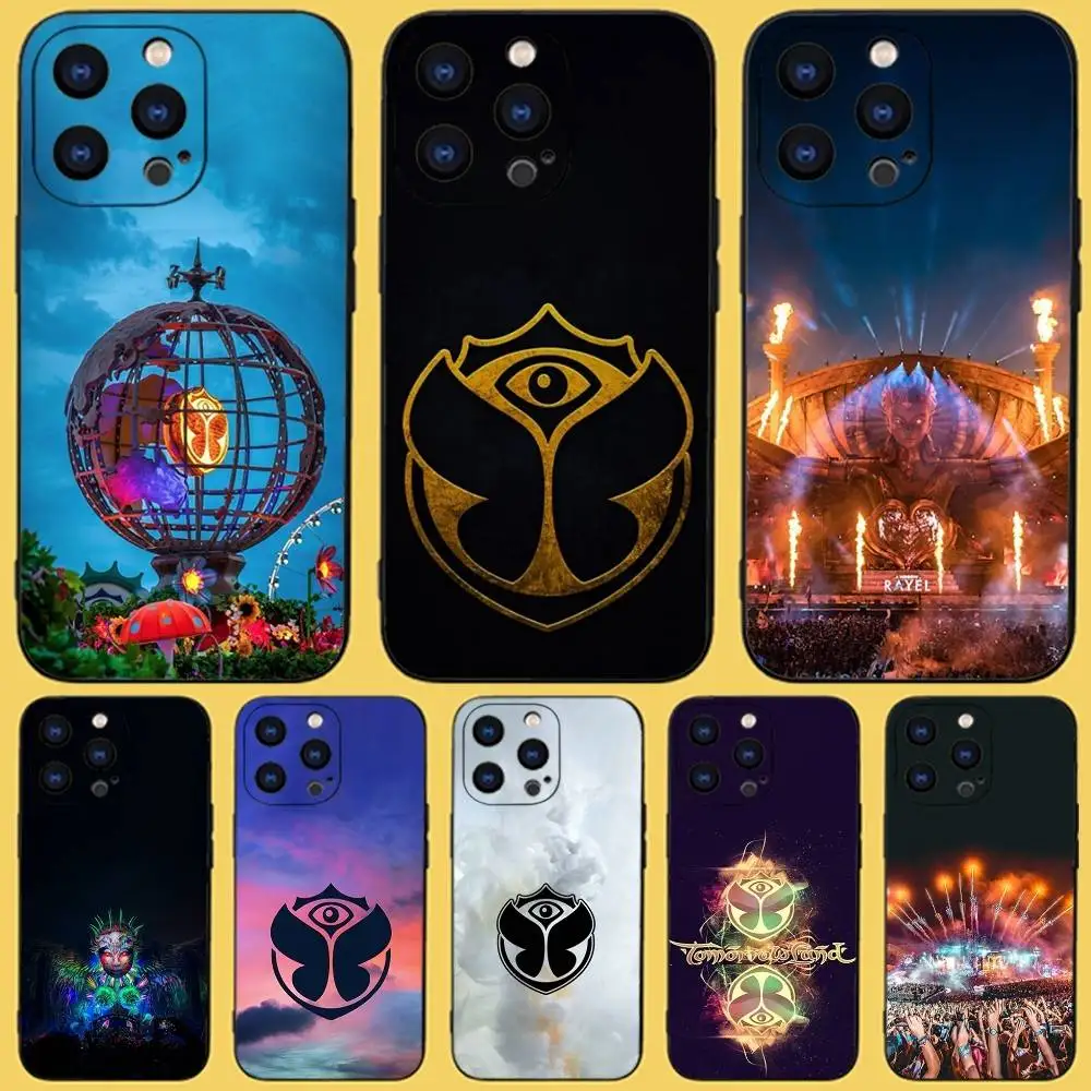 

Music Tomorrowlands Phone Case For iPhone 16,15,14,13,12,11,Pro,XS,Max,XR,Plus,E,SE4,Mini Black Fashion Cover