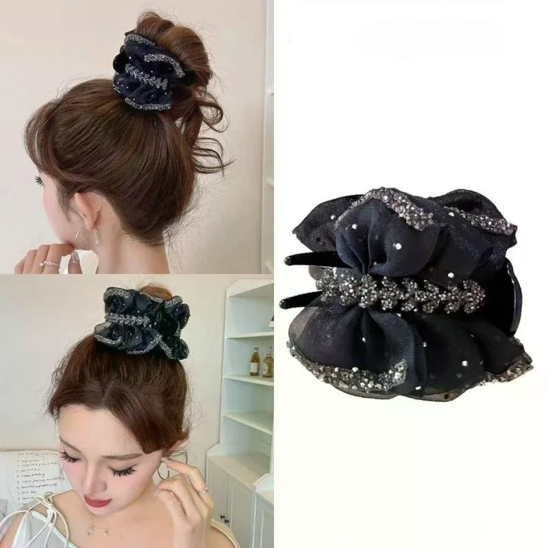 New Elegant Wheat Spike Butterfly Knot Hair Clip For Women Back Of Head Chignon Tail Clip Versatile Shark Clamp