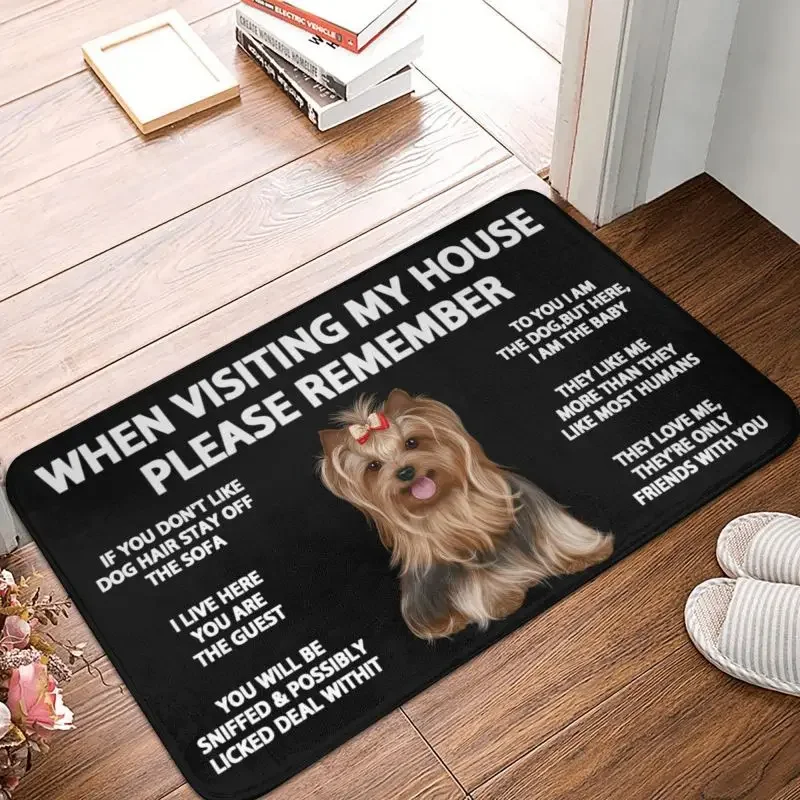 Custom Yorkshire Terrier Yorkie Dog Doormat Mat Anti-Slip Bath Kitchen Garage Rug Carpet 40*60cm