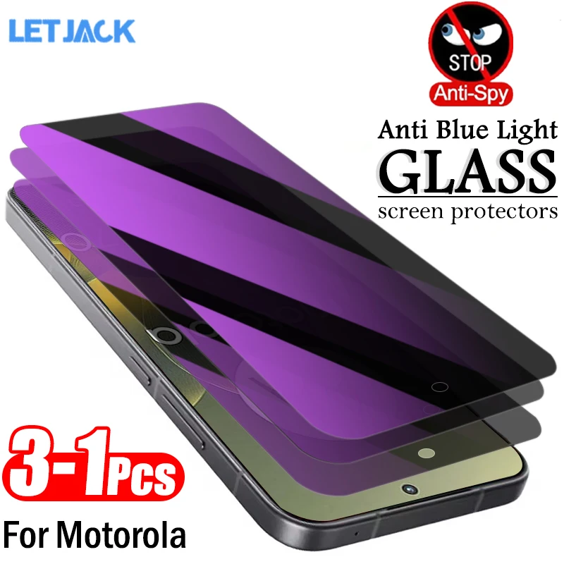 

1-3Piece Anti-blue Privacy Screen Protector for Motorola Edge 70 30 20 Pro Moto G17 Power G75 G55 G35 G15 G05 S50 Tempered Glass