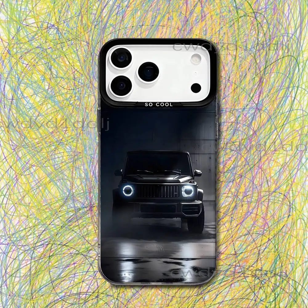 Car M-Mercedes-ES G Phone Case For iPhone 17,16,15,14,13,12,X,8,Pro,Max,Plus,SE4,Air,Mini HD Black IMD Matte view 3