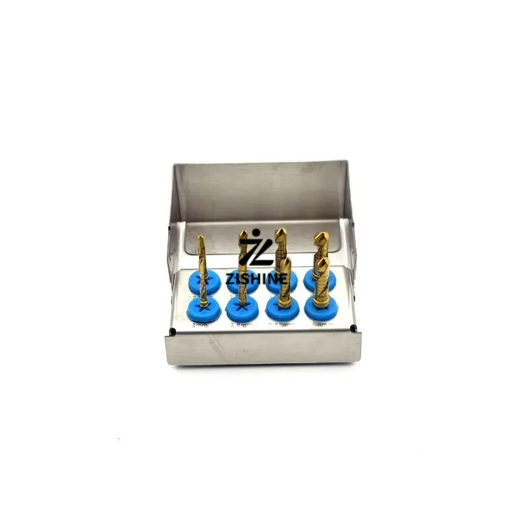 Dental Implant Pilot Drill Set (8 Pieces with Case) – Tungsten Steel Oral Implant Tools