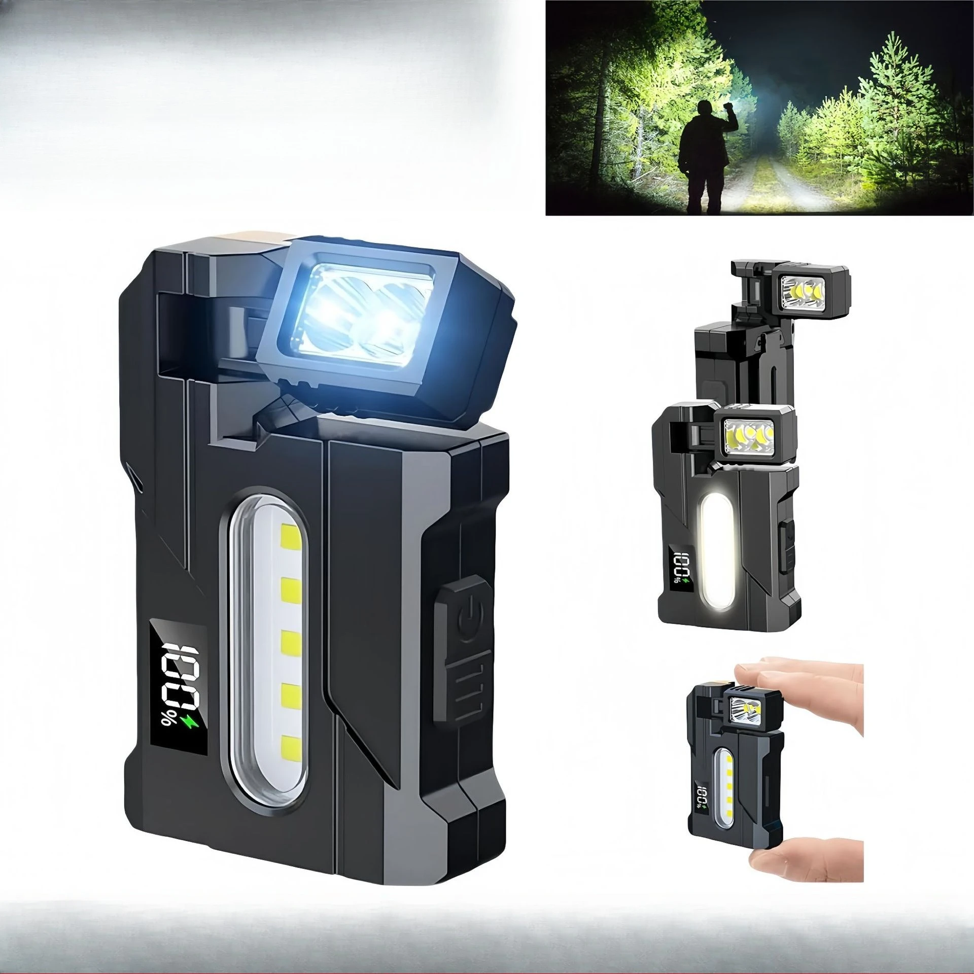 

G5 EDC Flashlight Ultra Bright Outdoor Portable Emergency Rechargeable Mini Flashlight Rotating Magnetic Keychain Work Light