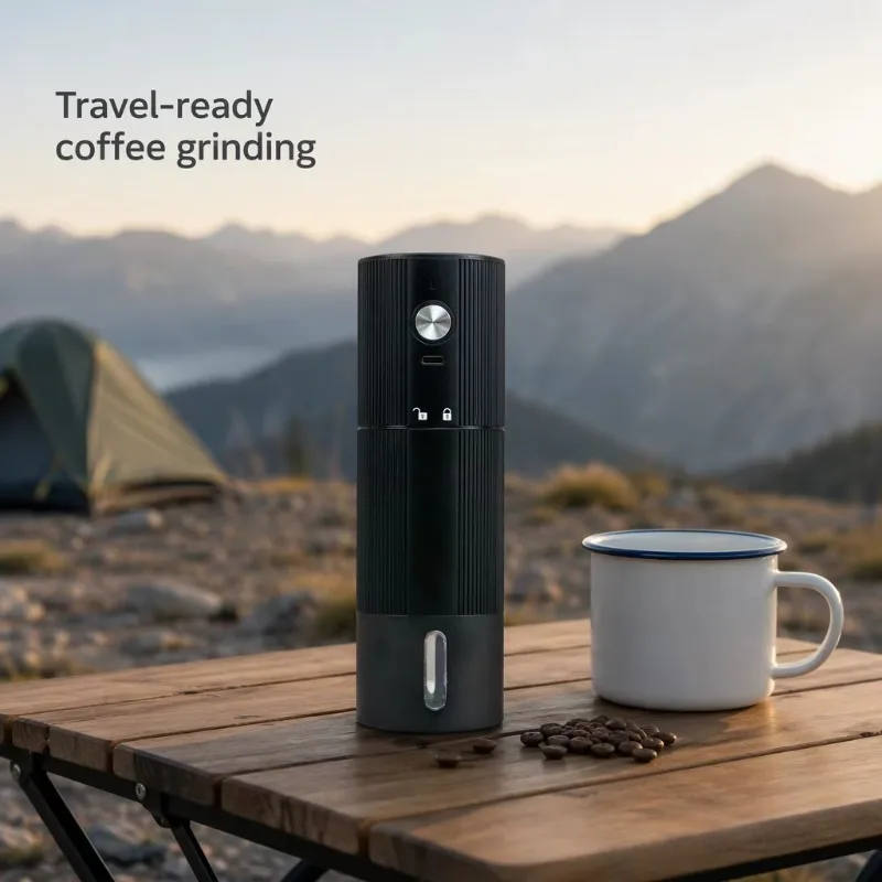 New portable aluminum body stainless steel grinding blade for rechargeable coffee grinder