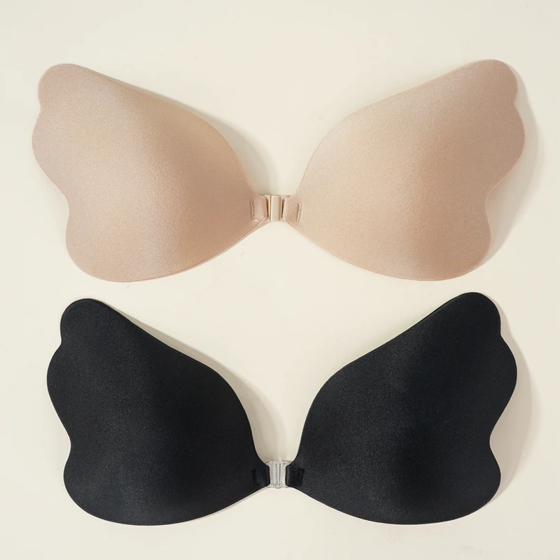 Women Invisible Butterfly Chest Stickers Bras Seamless Front Closure Bralette Push Up Bra Strapless Nipple Cover Underwear