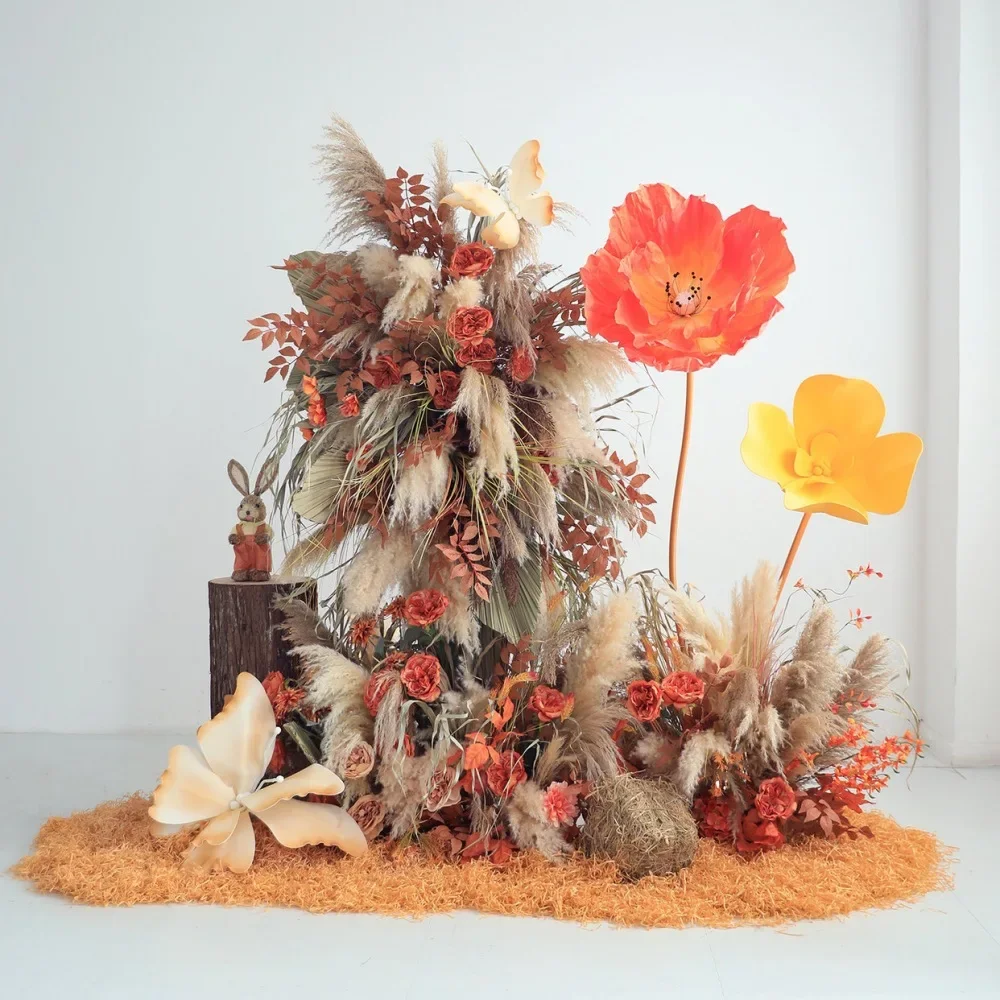 Artificial flower window decoration, influencer photo props, fake floral ornaments, livestream atmosphere giant displays