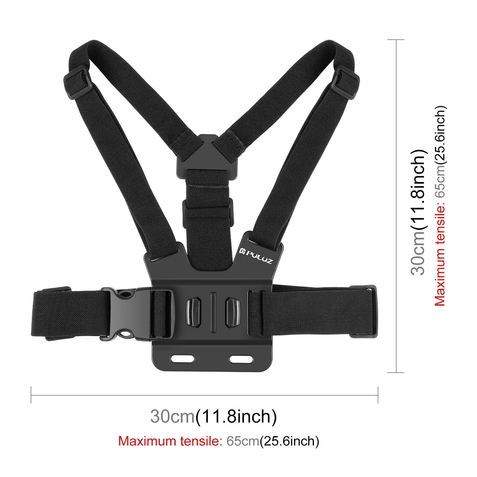 PULUZ 5 in 1 Adjustable Body Mount Belt Chest Strap &Phone Clamp & J Hook Mount & Long Screw For GoPro,Insta360 Action Cameras