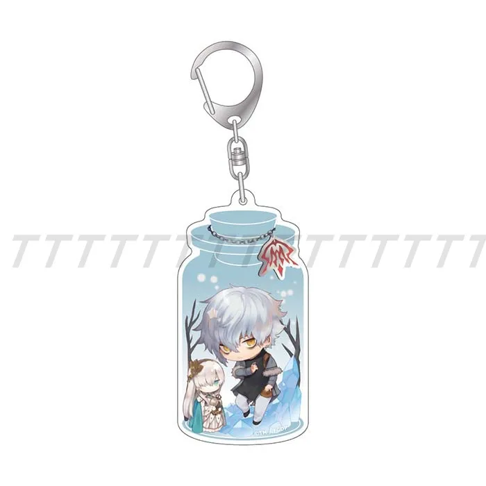 Game Fujimaru Ritsuka Jeanne d'Arc Mash Kyrielight Keychain Doll Anime Ashiya Douman Enkidu Acrylic Keyring Pendant for Gift