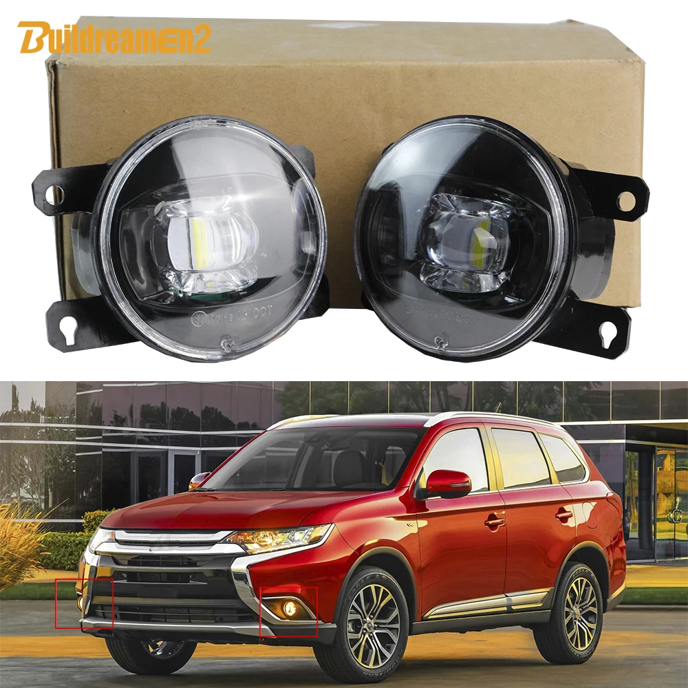 

2 шт., 30 Вт, H11, противотуманные фары в сборе для Mitsubishi Outlander 2006-2019, Canbus, передний бампер автомобиля, светодиодные линзы, противотуманные фары 8000LM 12 В