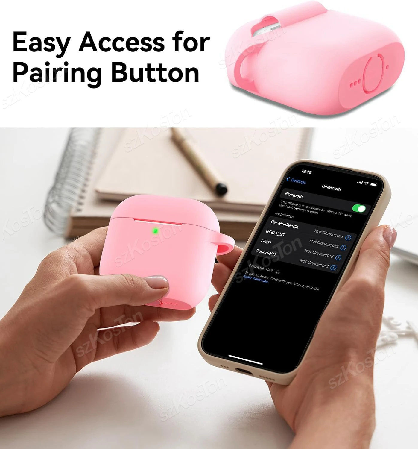 Capa protetora de silicone para airpods 4, capa com cordão compatível com 2024 air pods 4th soft shell com corda e chaveiro