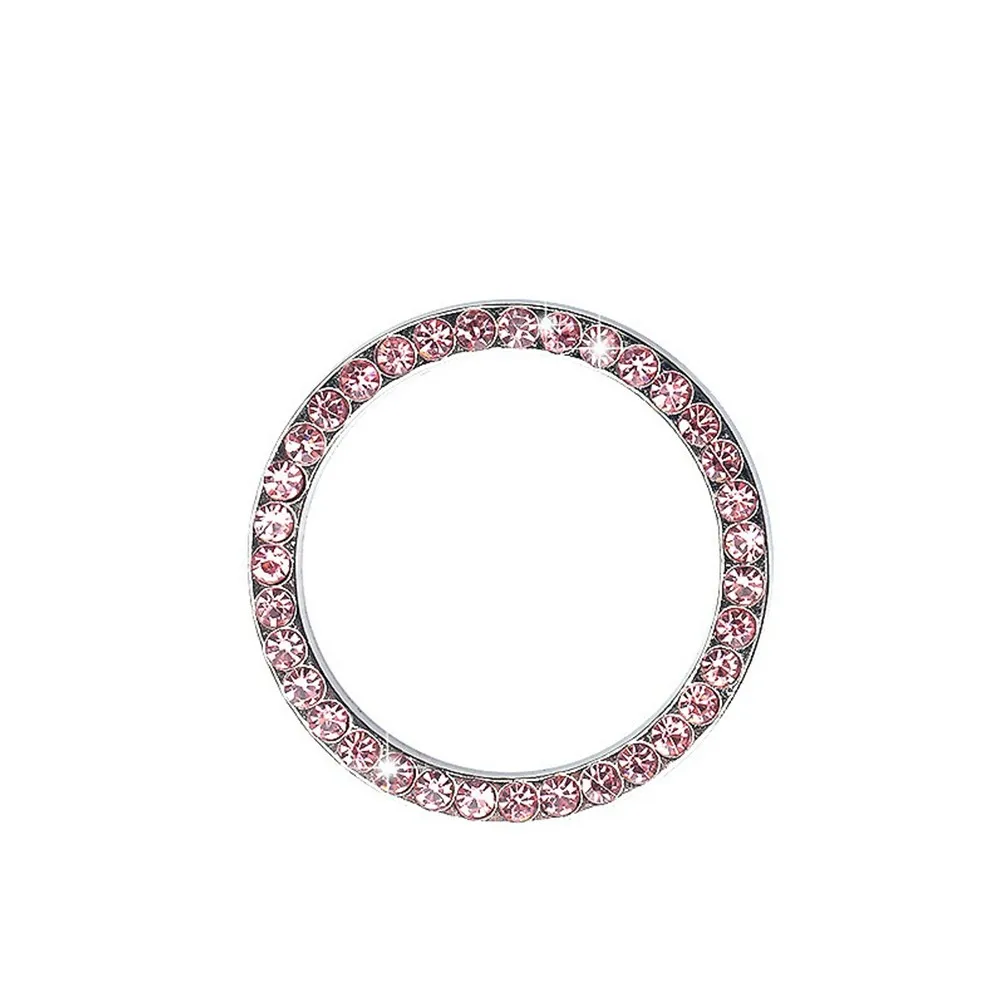 For Auto Car SUV Bling Decorative Accessories Button Start Switch Diamond Ring Chromeplate Rhinestone Trim Interior Upgrade