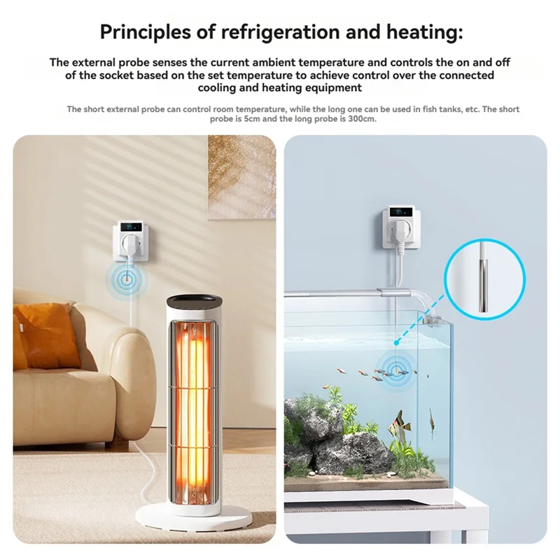 ABSQ-Tuya واي فاي ترموستات المخرج التوصيل 16A مع استشعار درجة الحرارة للبرمجة العد التنازلي المقبس للتدفئة والتبريد الاتحاد الأوروبي التوصيل