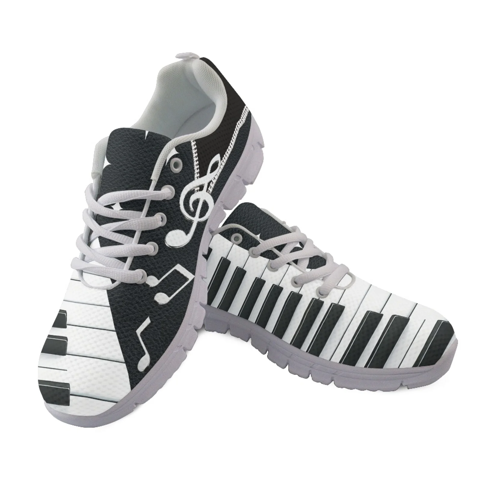 Coloranimal Piano Music Note Running Sneakers Tennis Shoes for Women Comfortable Athletic Sneaker