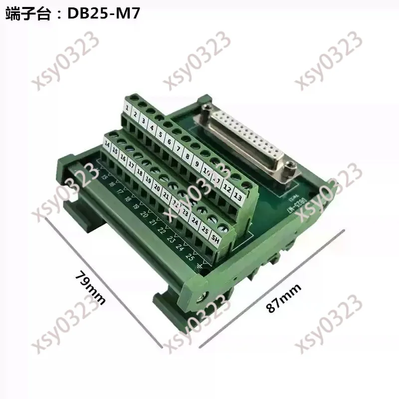

DB25 Female to Terminal Block Connector DIN Rail Mounting Adapter Board