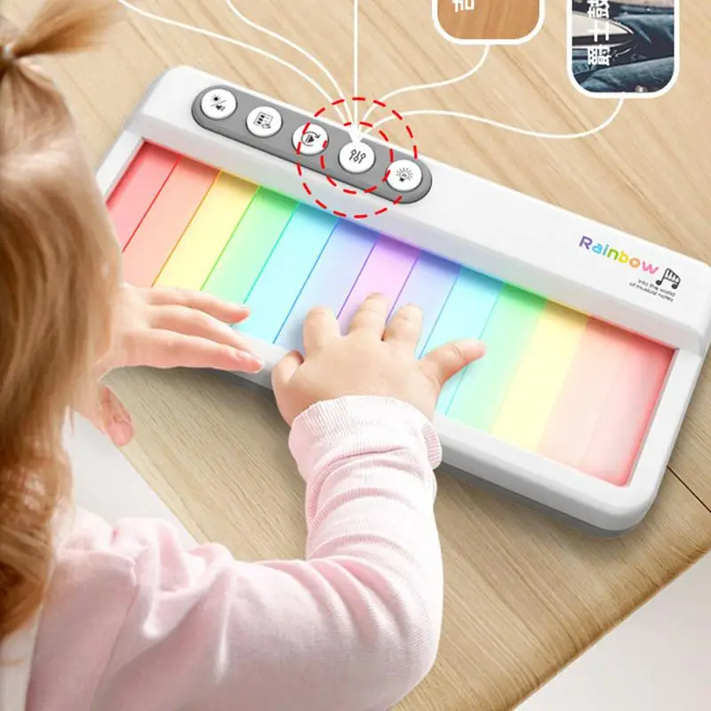 Kids Keyboard Piano Electronic Kids Keyboard Touch Screen Light Piano Toy Portable Musical Instruments Educational Interactive