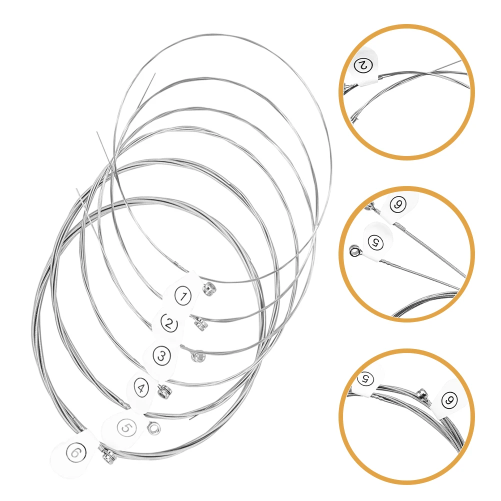 

6Pcs Electric Bass Strings Metal High Carbon Steel Wear Resistant Versatile Musical Instruments High Carbon Steel Strings