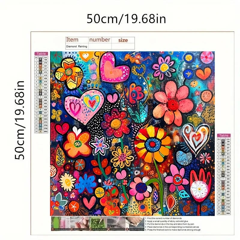 Flower Pattern DIY Diamond Arts Colorful Painting Kit Without Frame, DIY 5D Diamond Arts Colorful Painting Kit, Wall Art Decor - view 6