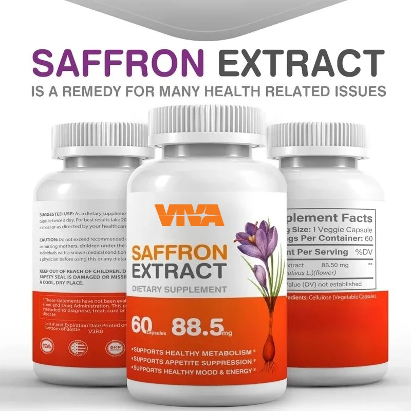 

Saffron supplement, organic saffron extract capsule for overall health - supports the immune system, metabolic enhancer, non GMO