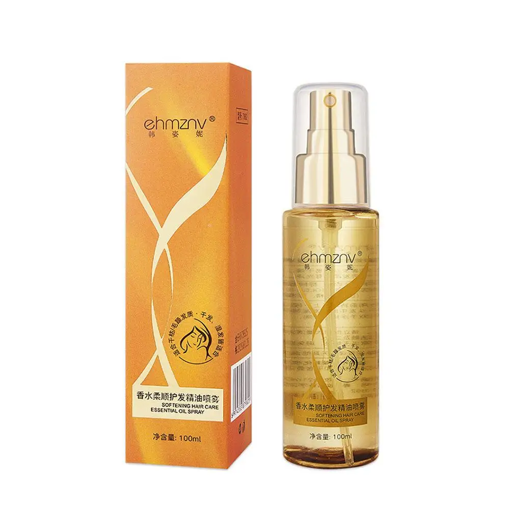 100ml spray de essência de cabelo aromaterapia óleo de cuidados com o cabelo spray de cabelo spray brilho aromático óleo de cuidados com o cabelo suave g5y5
