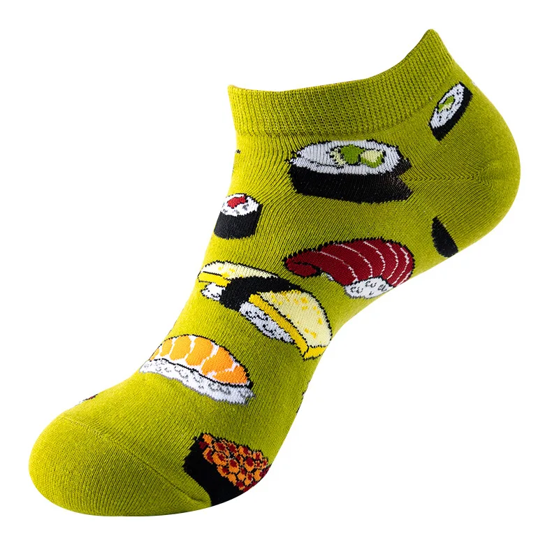 1 Pair Fashion Colorful Short Unisex Socks Oil Painting Food Fruit Funny Ankle Suit In Spring Summer image 4