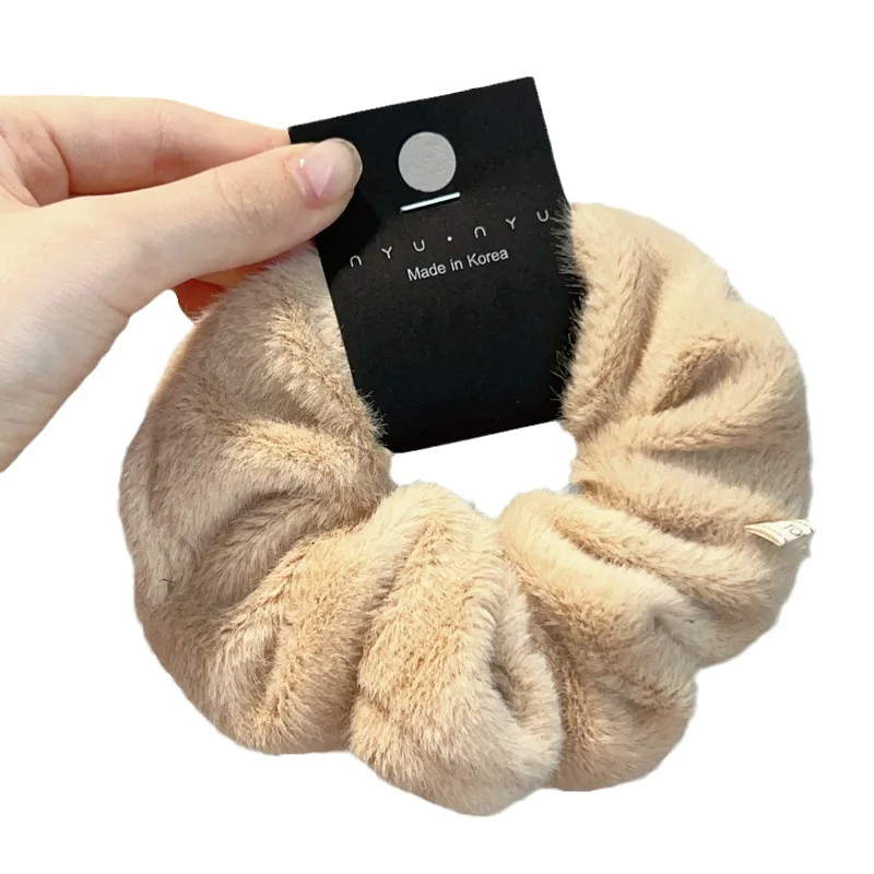 Korea Soft Glutinous Feel  Mink Velvet Gentle Plush Large Intestine Hair Band Female Headband Hair Rope Hair Accessories