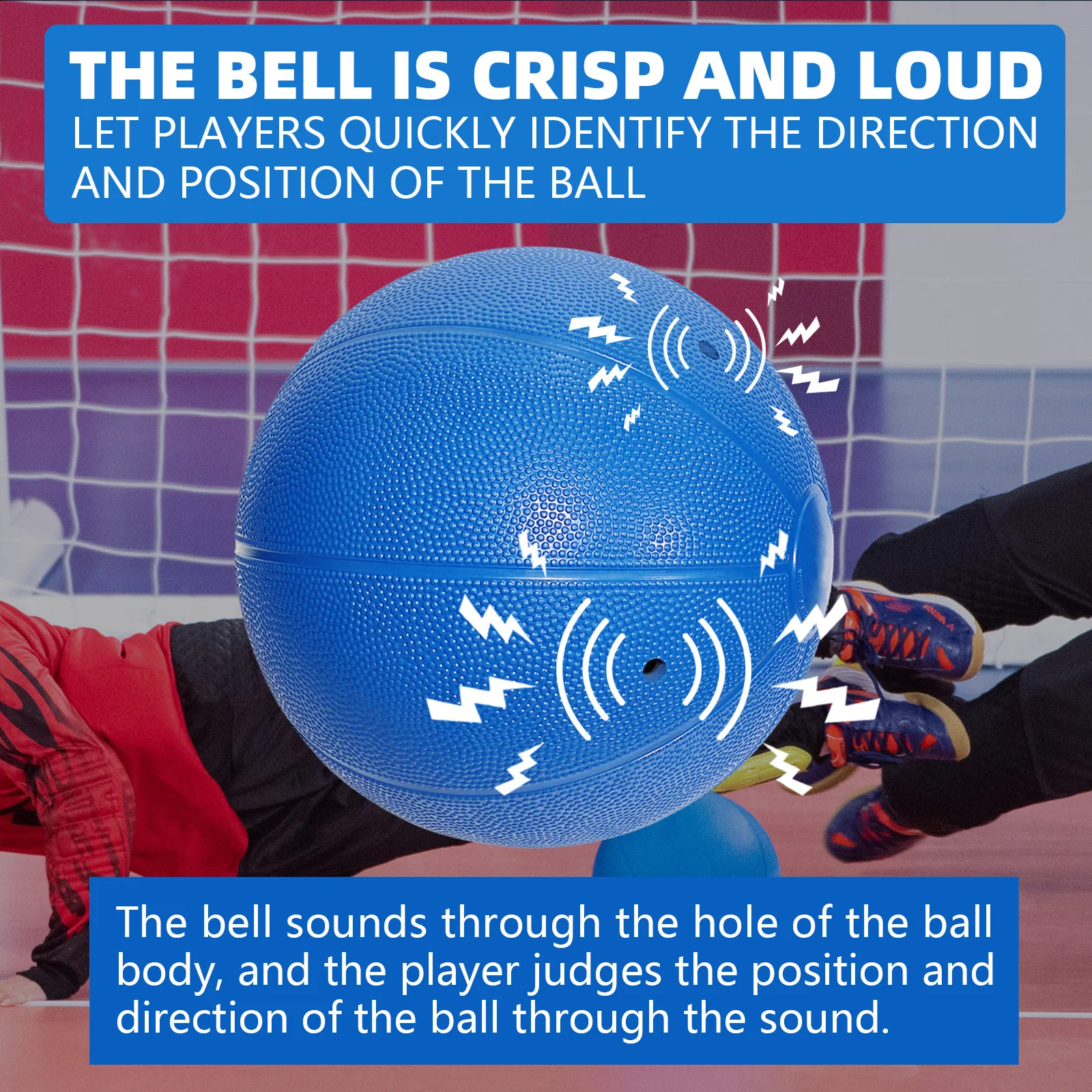 

Size 7 Blue-Goalball Blinds-With Bells To Make A Sound,Judge The Direction.Used For Blind Matches Team,Sport Equipment,Men Women