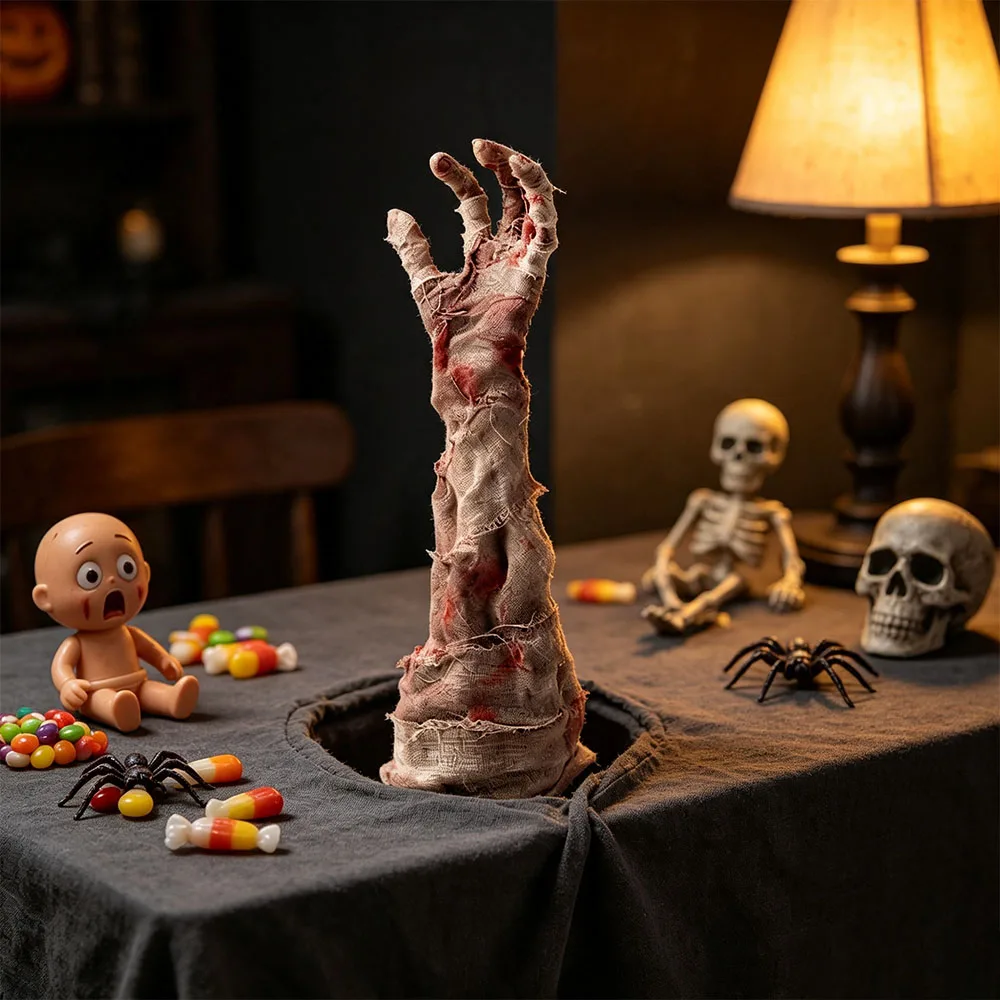Halloween zombie electric arm decorative props role play tabletop game room haunted house decoration bar amusement park ornament