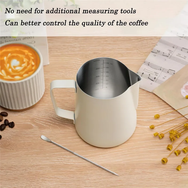 A93E-إبريق تبخير الإسبريسو من الفولاذ المقاوم للصدأ مثالي لزبد الحليب 350/600 مل لإبريق الحليب - مثالي للحليب والكريمة والماء والي #2