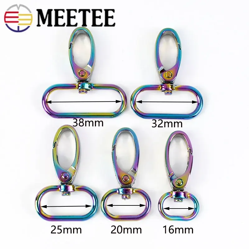 5/20 pz 16-38mm ganci girevoli borsa fibbie in metallo chiusura a fettuccia moschettone moschettone ganci per borse accessori in pelle fai da te