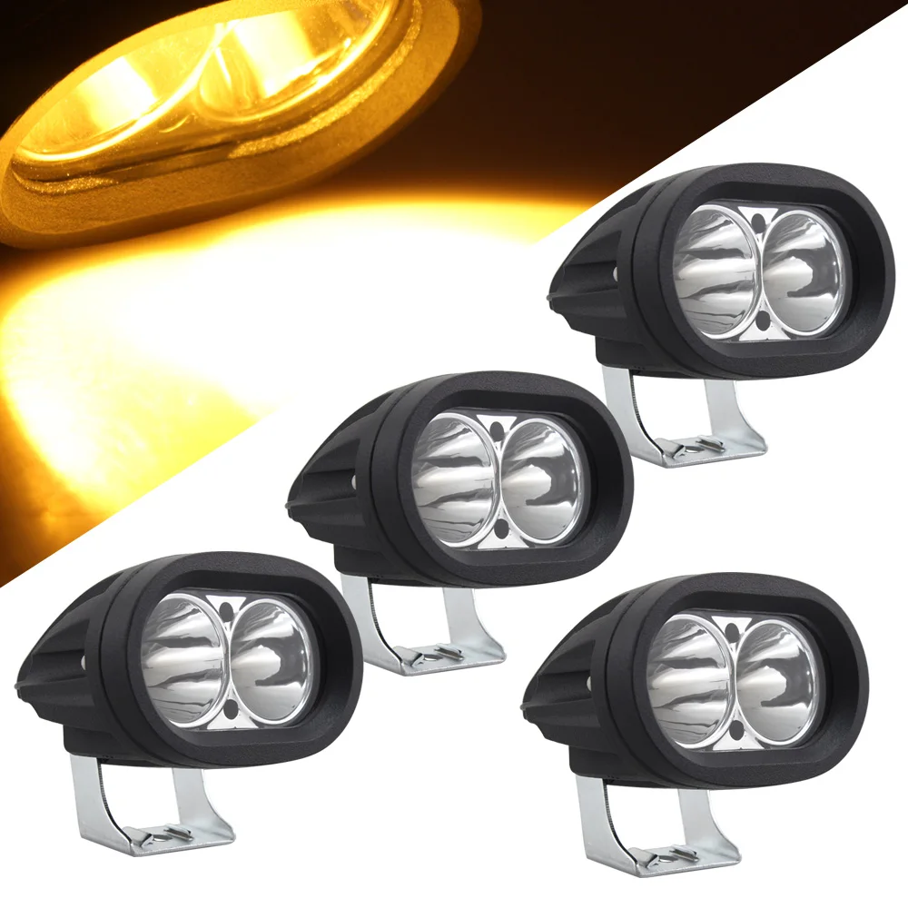 

4pcs Motor Headlight Car led Work Lights SpotLight Lamp Work Driving Light Safety Warning Spotlight Forklift Truck Yellow Lamp
