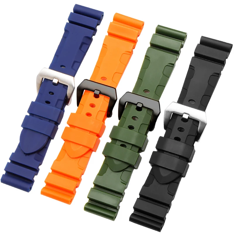 Watch Band For Panerai SUBMERSIBLE PAM 111 441 616 Soft Silicone Rubber 22/24mm Men Watch Strap Watch Accessories Watch Bracelet