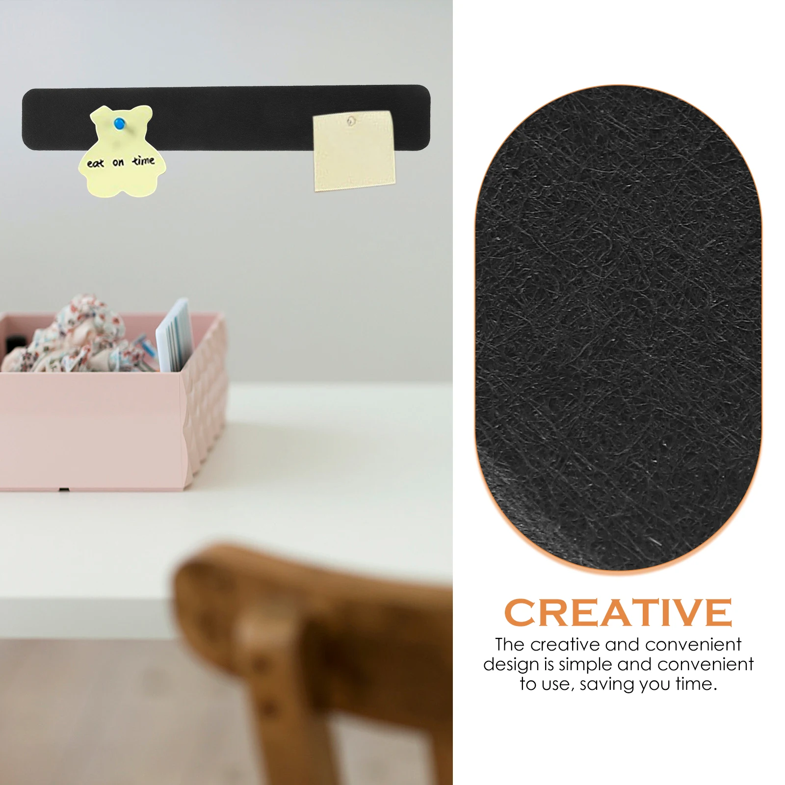 

8 Pcs Announcement Felt Message Board Bulletin Tiles Self-adhesive Strips Office Boards