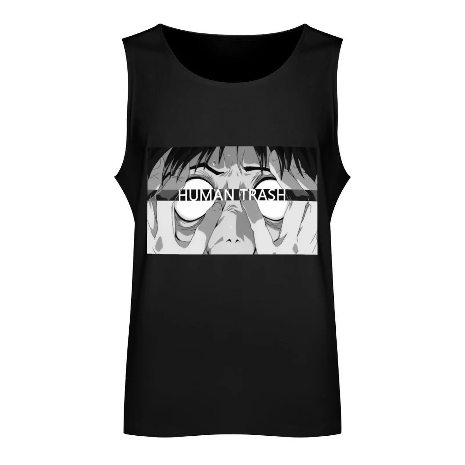 Trash Man B/W Tank Top fitness clothing for men sports vest gym top bodybuilding men clothes