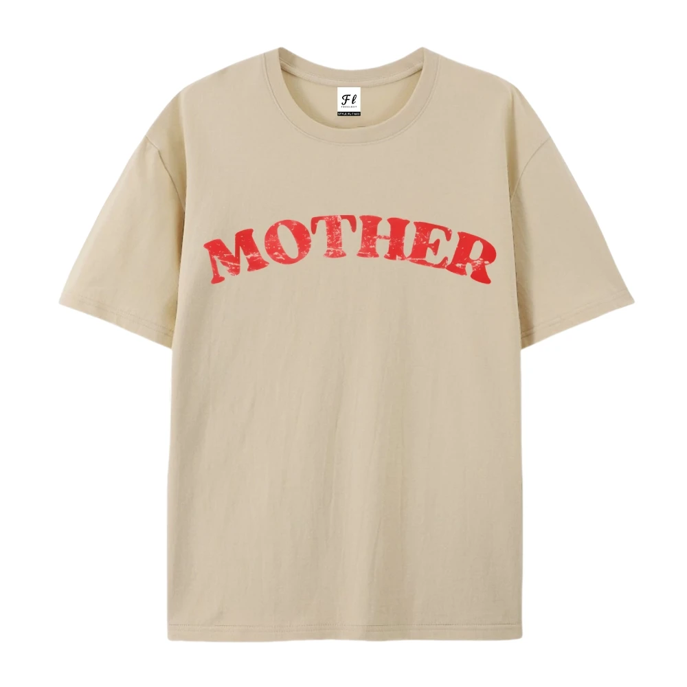 Camiseta con estampado de letras para madre, pantalón corto informal de algodón suave de manga, ropa informal de verano, camisetas gráficas Y2k con cuello redondo, Tops para mujer